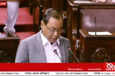 Former CJI Ranjan Gogoi Takes Oath as Rajya Sabha Member in Presence of Modi, Shah; Congress Shouts 'Deal'