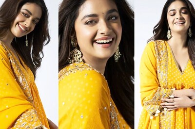 Keerthy Suresh Looks Stunning In This Yellow Salwar Suit, See Pics