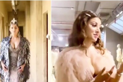 Urvashi Rautela Makes Fashionable Appearance in Body-hugging Gowns with Deep Plunging Neckline