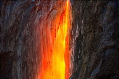 Watch: Spectacular Moment California Waterfall Transformed Into A What Looked Like Cascade Of Fire