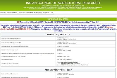 ICAR AIEEA UG, PG Results 2017 to be Announced Today, Check Your Grades at icarexam.net