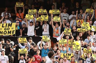 Valencia CF Fans Protest Against Singapore Owner