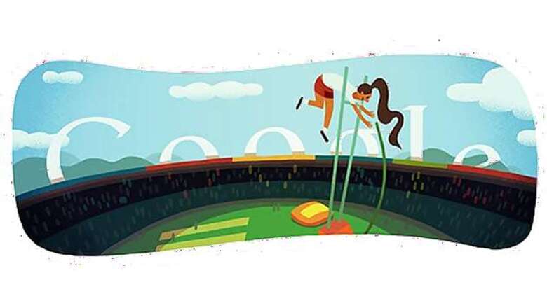 Google doodles London 2012 pole vault