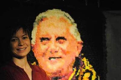 Snapshot: Portrait of Pope Benedict XVI made with 17,000 condoms