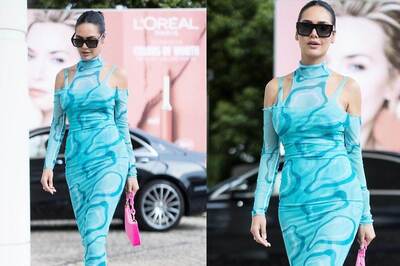 Esha Gupta Strikes a Chic Look in a Beautiful Blue Bodycon Dress; See Photos