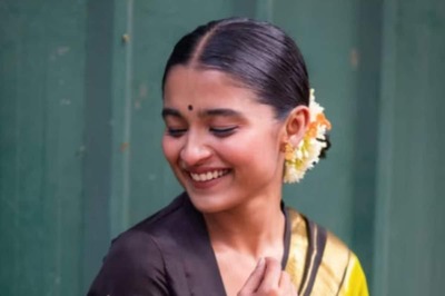 Kannada Actress Chaithra Aces Traditional Look In Yellow Saree At Saptha Sagaradaache Ello Trailer Launch