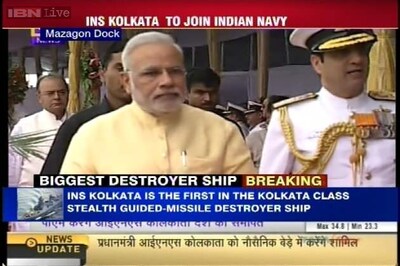 Modi inducts INS Kolkata into the Indian Navy: As it happened