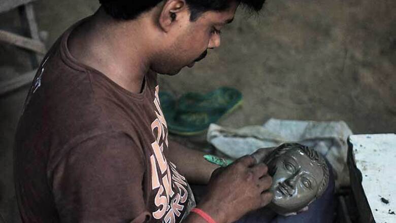 Delhi: Durga Puja idols and the tireless men behind them
