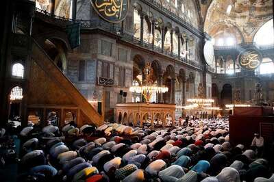 As Church Bells Toll in Mourning, Greece & Turkey Spar Over Conversion of Hagia Sophia Into Mosque