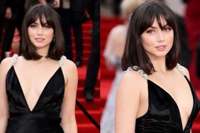 Bond Girl Ana De Armas Looks Stunning in Plunging Gown With High-Slit at No Time to Die Premiere