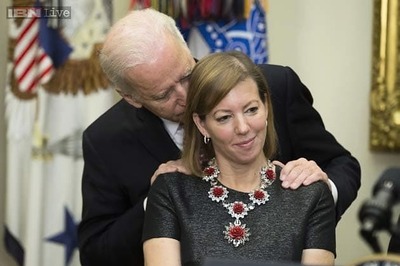 Joe Biden attracts eyeballs as he leans on US Defence Secretary's wife, whispers in her ear