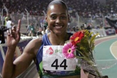 Now sprint queen Jones sets the time