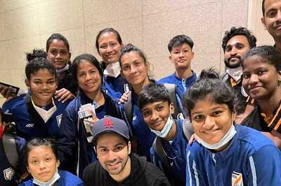 Varun Dhawan Poses Graciously With the Indian Women’s Football Team as They Bump Into Each Other