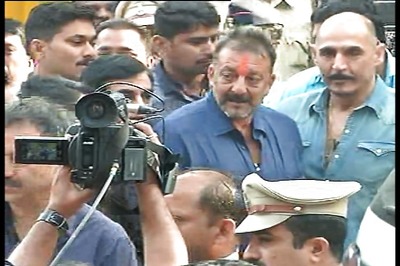 Actor Sanjay Dutt walks out of Yerwada jail after serving his sentence