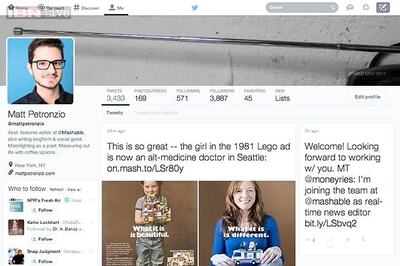 Twitter testing Facebook-like profile design, may ditch its signature vertical stream