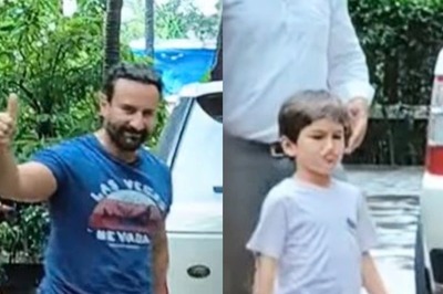 Birthday Boy Saif Ali Khan Steps Out With Son Taimur, Receives Flowers From Ekta Kapoor, Watch