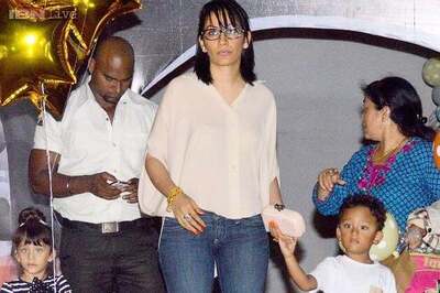 Snapshot: Different look! Manyata Dutt shows off her new bangs at Shilpa Shetty's son Viaan's birthday bash