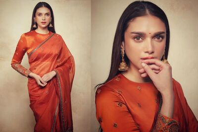Aditi Rao Hydari Looks Regal As Always In A Beautiful Orange Organza Saree, See Pics