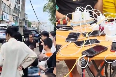Watch: People Queue Up To Charge Phones In Typhoon Yagi-Hit China