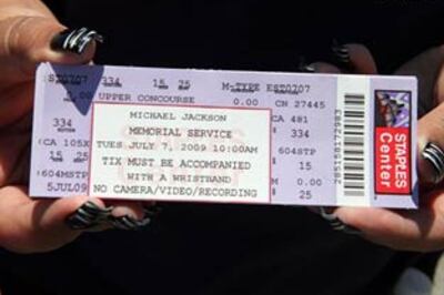 Scalpers selling Jackson memorial tickets online