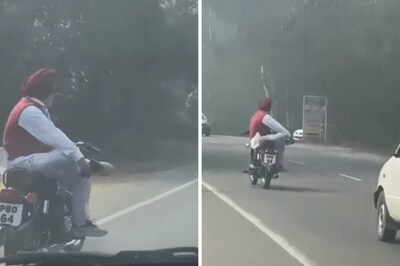 Man Riding Bike In ‘Auto-Pilot’ Mode Is 'It Happens Only In India' Moment