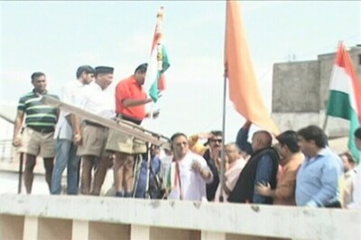 Congress hoists national flag atop RSS office in Indore