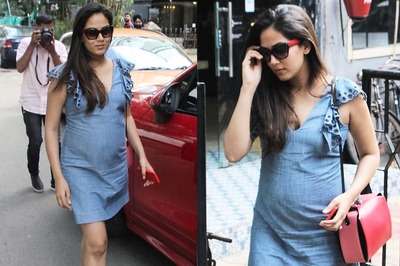 Mira Rajput Looks Chic as She Flaunts Her Baby Bump in a Denim Dress; See Pics