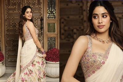 Janhvi Kapoor Shines Bright In Arpita Mehta Floral Lehenga, Don’t Miss Her Cricket-Inspired Necklace