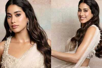 Janhvi Kapoor Is A Desi-Mermaid In This Gaurav Gupta Pearlescent Half-Saree