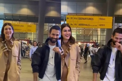 Shahid Kapoor-Kriti Sanon Can’t Stop Laughing After Pap Says ‘Robot Ko Bacha Liya’; Watch Video