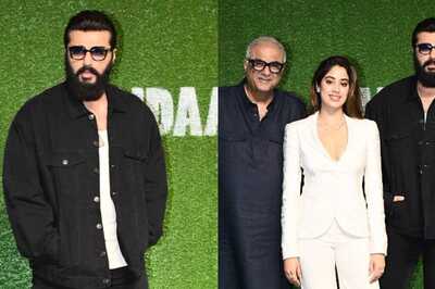 Arjun Kapoor Teases Paparazzi at Maidaan Premiere, Flaunts His Singham Again Look; Watch Video