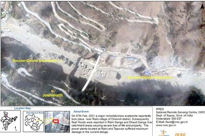 ISRO Releases First Images of Glacier Burst at Raini, Tapovan as Toll Rises to 32 in Uttarakhand