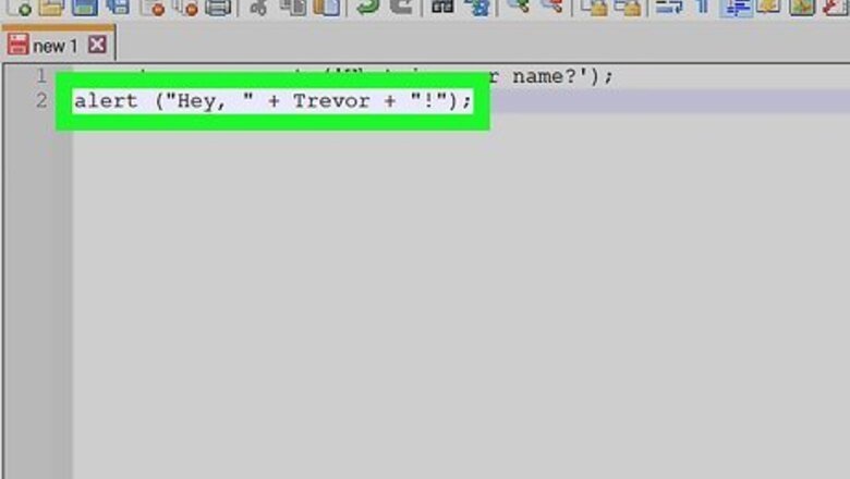 How to Code an Alert with a Variable Using Javascript