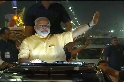 PM Modi Receives Grand Welcome in Surat, Leads 11-km-long Roadshow