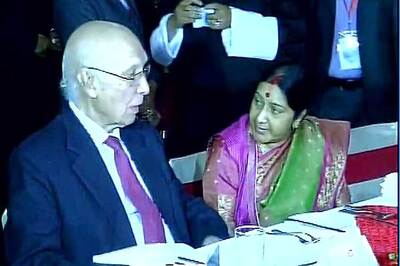 Sushma, Aziz meet for the first time after Pathankot attacks, bilateral talks on Thursday