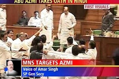 MNS MLAs attack Abu Azmi over oath-taking in Hindi