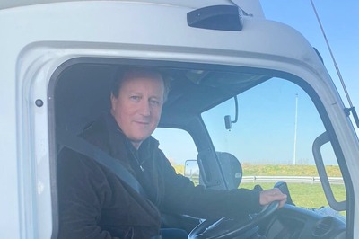 UK Ex-PM David Cameron Drives Truck To Poland With Humanitarian Aid For Ukrainians