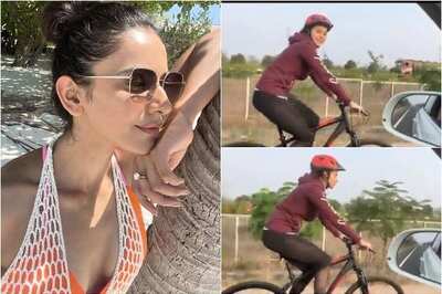 Rakul Preet Singh Cycles on Her Way to the Film Set