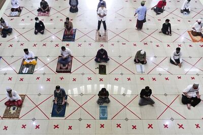 Indonesian Muslims Perform Eid Prayers With Social Distancing, Masks