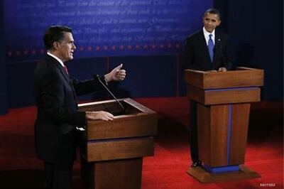 In debate style, body language, Romney trumps Obama