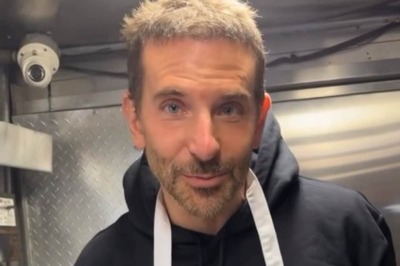 It's Not Everyday You See Bradley Cooper Serving Food To Irina Shayk And Gigi Hadid