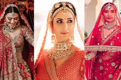 Katrina Kaif To Patralekhaa; Celebs Who Ditched Pastels For Red Lehengas