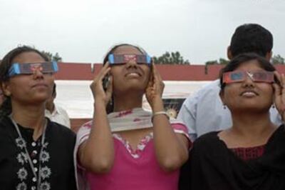 Solar eclipse plays hide and seek over India