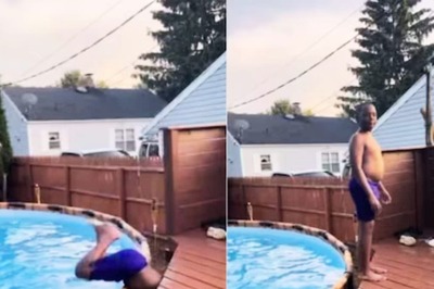 Boy Performs Backflip To Dive Into A Pool, What Happens Next Will Shock You