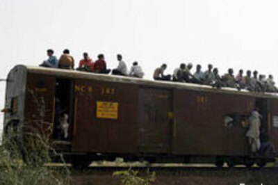 Passengers push stalled train