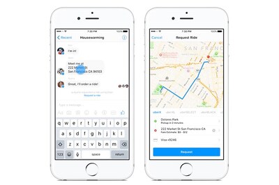 Transportation on Messenger: Facebook lets users request an Uber taxi right from its chat app