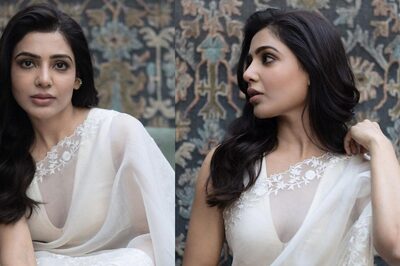 Samantha Looks Absolutely Stunning in an Exquisite Organza Saree for Shaakuntalam Promotions