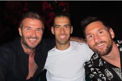 Lionel Messi, Sergio Busquets Join David and Victoria Beckham For Dinner at Miami's Famous 'Gekko'