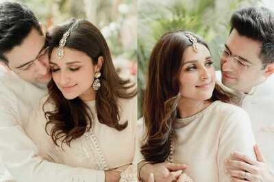 It's Official! Raghav Chadha Tightly Hugs Parineeti Chopra In Their Engagement Pictures