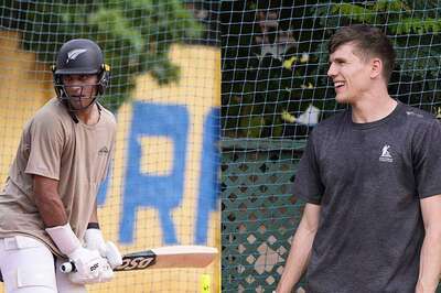Kiwis Spotted: Rachin Ravindra And Ben Sears Polishing Skills at Chennai Super Kings Academy